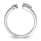 14k White Gold 1/5 carat Lab Grown Diamond VS/SI+ G+ Initial Z Adjustable Ring