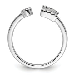 14k White Gold 1/5 carat Lab Grown Diamond VS/SI+ G+ Initial Z Adjustable Ring