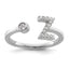 14k White Gold 1/5 carat Lab Grown Diamond VS/SI+ G+ Initial Z Adjustable Ring