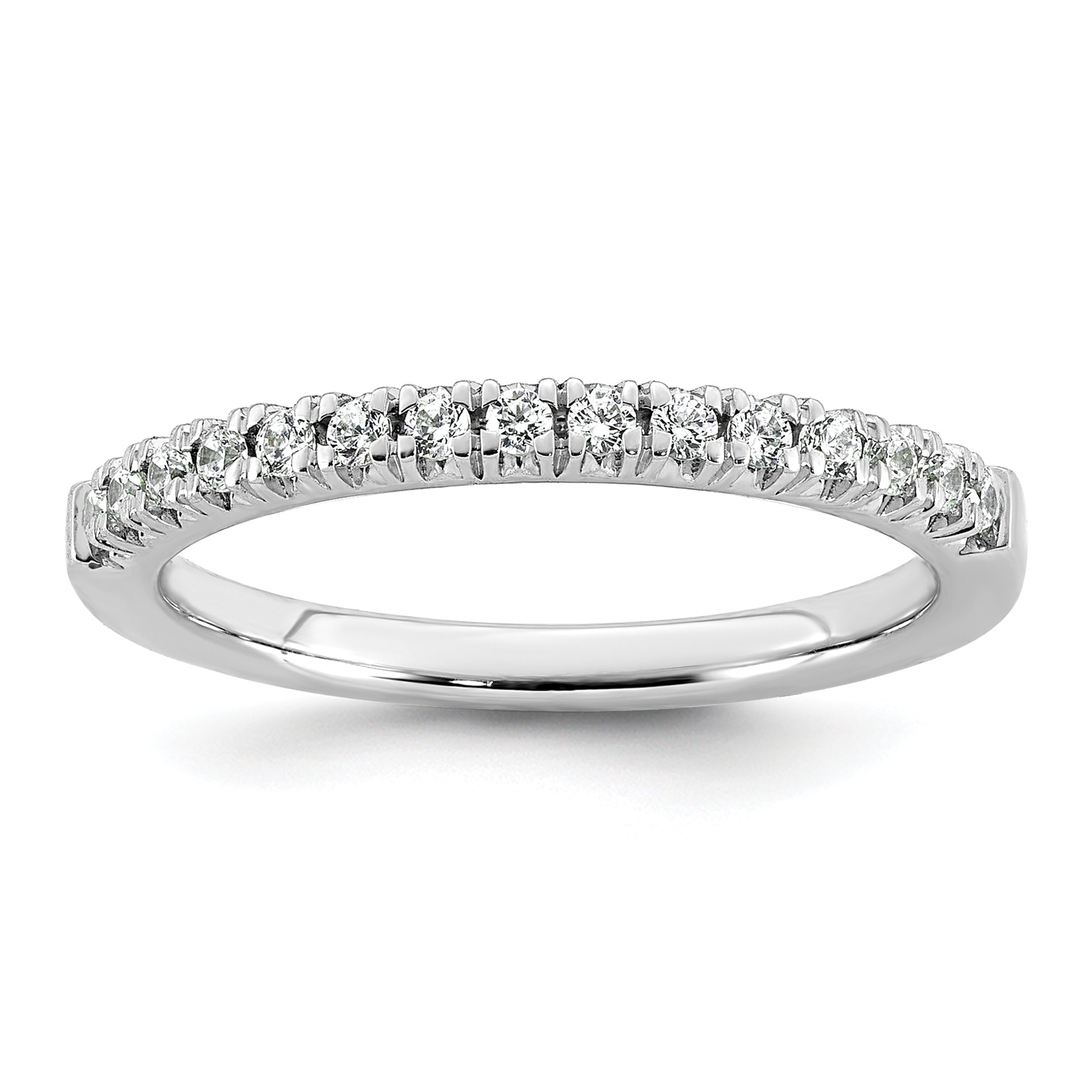 14k White Gold 1/4 carat Lab Grown Diamond VS+ F+ Complete Fifteen Stone Band Main image