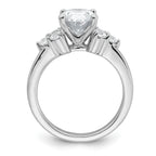 14k White Gold 3 carat Certified Lab Grown Diamond VS/SI+ G+ Oval Complete Three Stone Engagement Ring