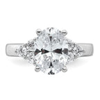 14k White Gold 3 carat Certified Lab Grown Diamond VS/SI+ G+ Oval Complete Three Stone Engagement Ring