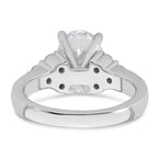 14k White Gold 3 carat Certified Lab Grown Diamond VS/SI+ G+ Oval Complete Three Stone Engagement Ring