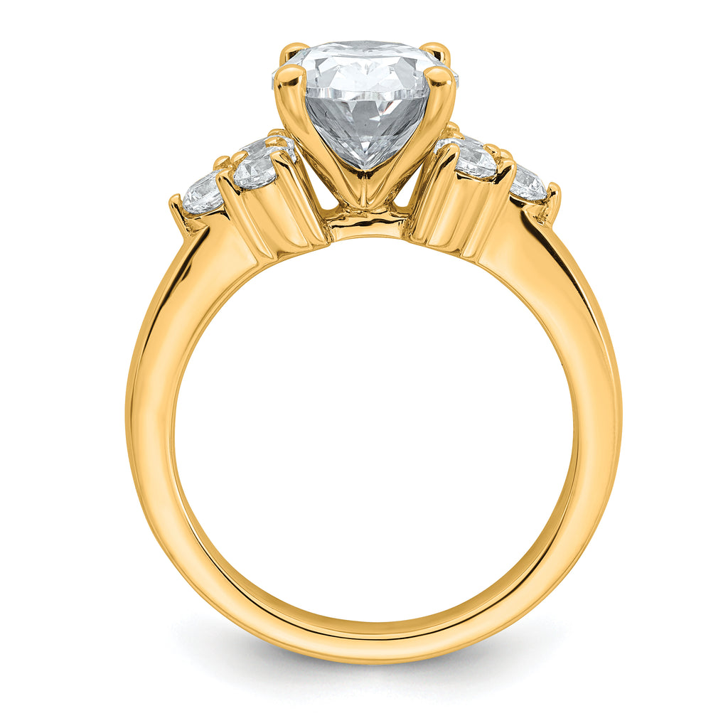 14k 3 carat Certified Lab Grown Diamond VS/SI+ G+ Oval Complete Three Stone Engagement Ring