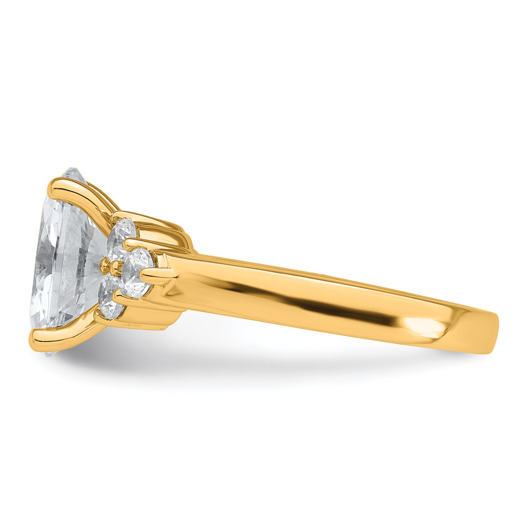 14k 3 carat Certified Lab Grown Diamond VS/SI+ G+ Oval Complete Three Stone Engagement Ring