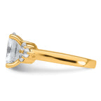 14k 3 carat Certified Lab Grown Diamond VS/SI+ G+ Oval Complete Three Stone Engagement Ring