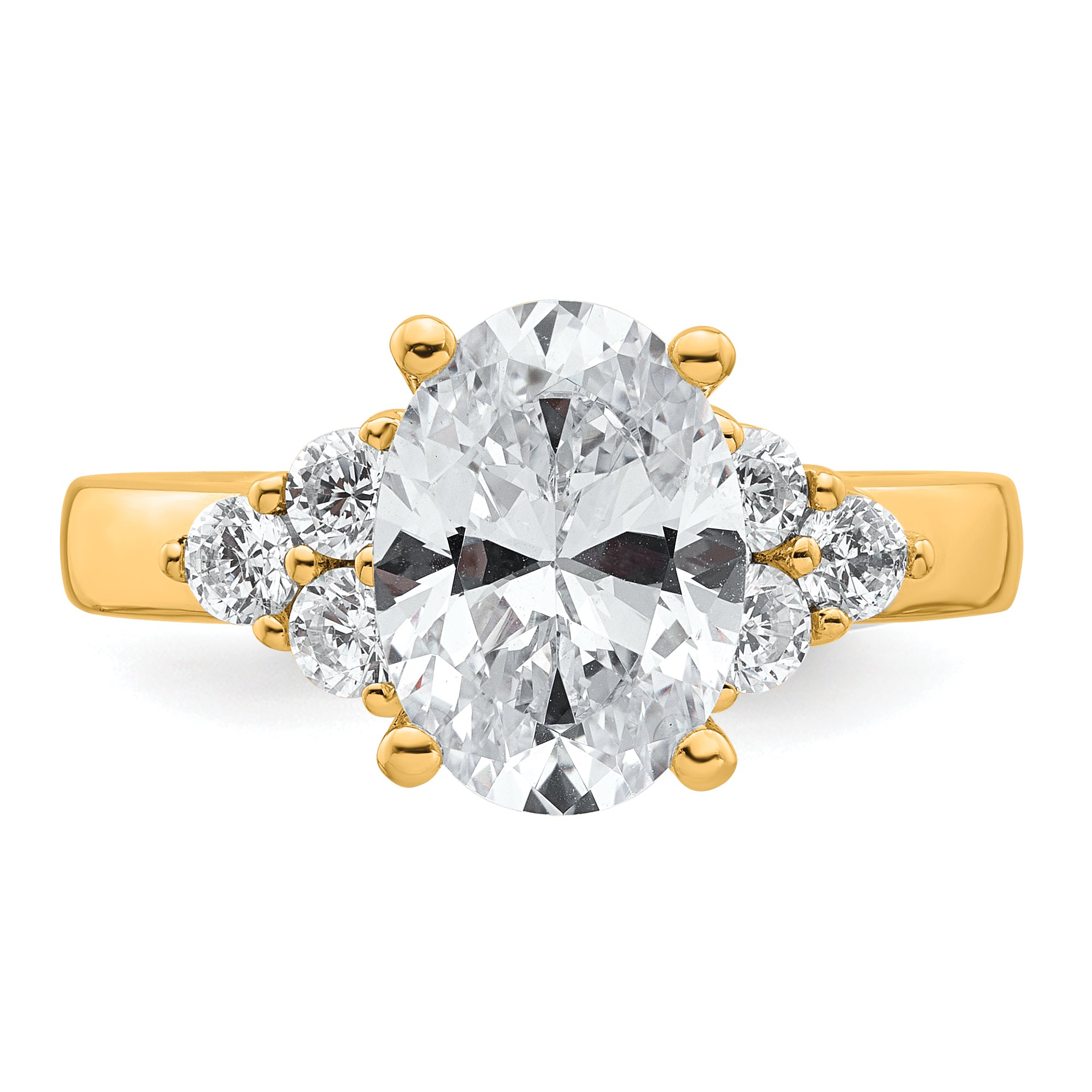 14k 1/2 carat Lab Grown Diamond VS/SI+ G+ Round 2 1/2 carat Oval Center Semi Mount Engagement Ring