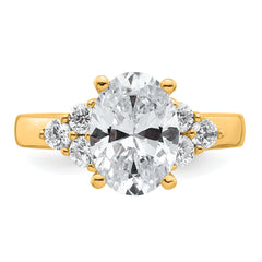 14k 1/2 carat Lab Grown Diamond VS/SI+ G+ Round 2 1/2 carat Oval Center Semi Mount Engagement Ring