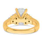 14k 1/2 carat Lab Grown Diamond VS/SI+ G+ Round 2 1/2 carat Oval Center Semi Mount Engagement Ring