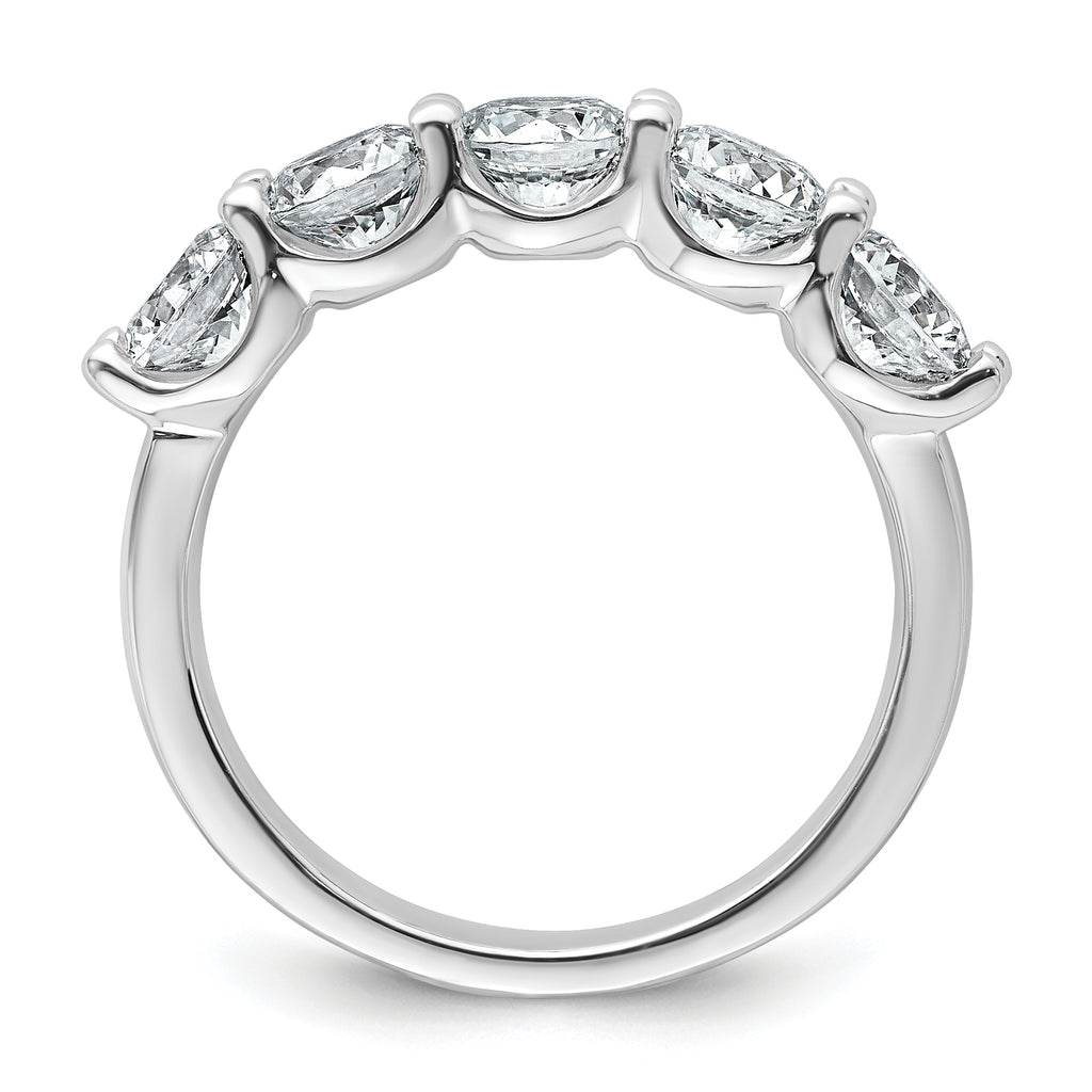 14k White Gold 2 carat Lab Grown Diamond VS+ F+ Complete Five Stone Fashion Band