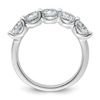 14k White Gold 2 carat Lab Grown Diamond VS+ F+ Complete Five Stone Fashion Band