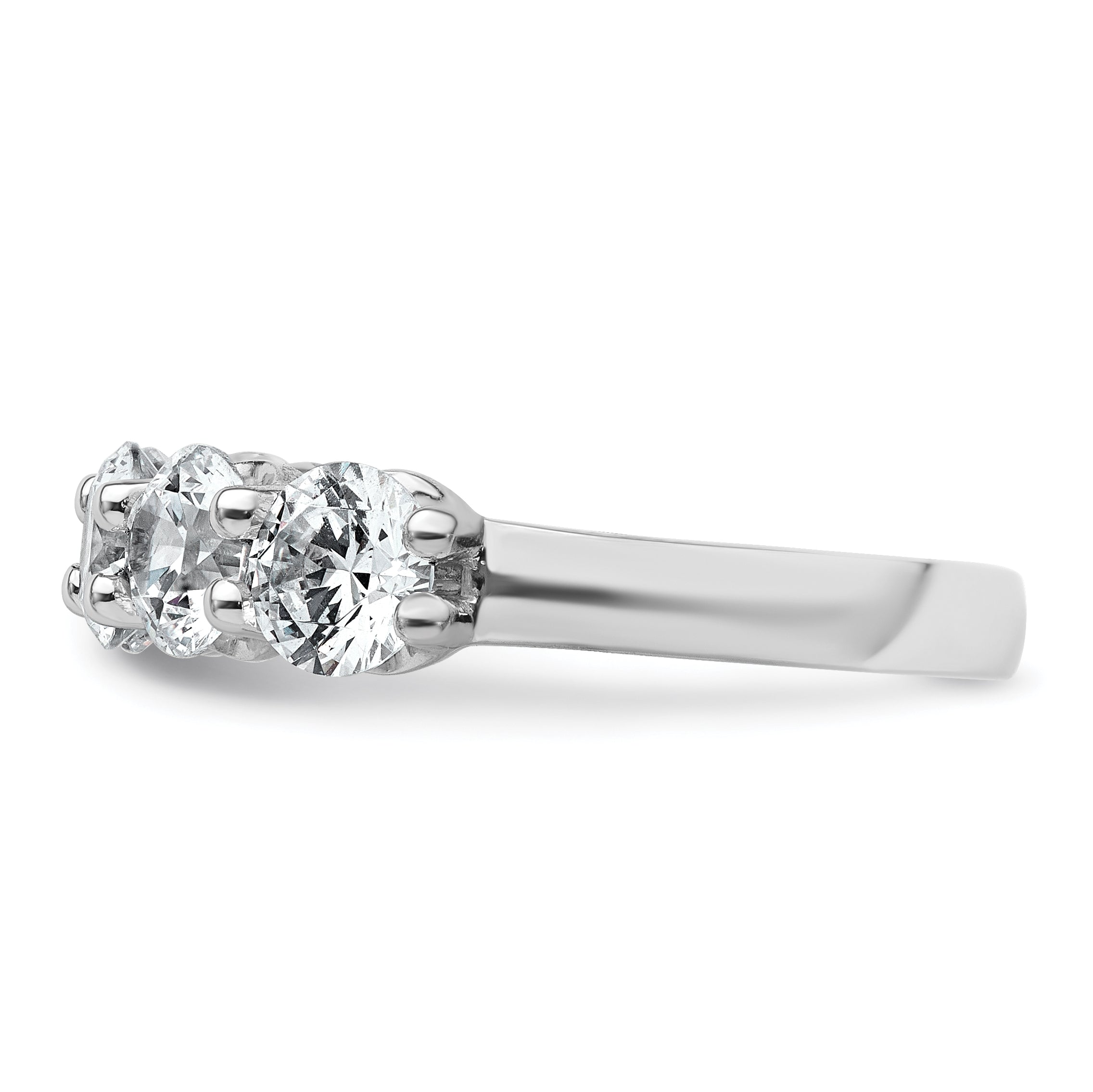 14k White Gold 2 carat Lab Grown Diamond VS+ F+ Complete Five Stone Fashion Band