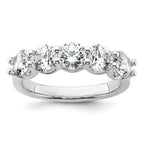 14k White Gold 2 carat Lab Grown Diamond VS+ F+ Complete Five Stone Fashion Band