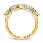 14k 2 carat Lab Grown Diamond VS+ F+ Complete Five Stone Fashion Band