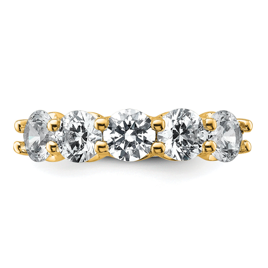 14k 2 carat Lab Grown Diamond VS+ F+ Complete Five Stone Fashion Band