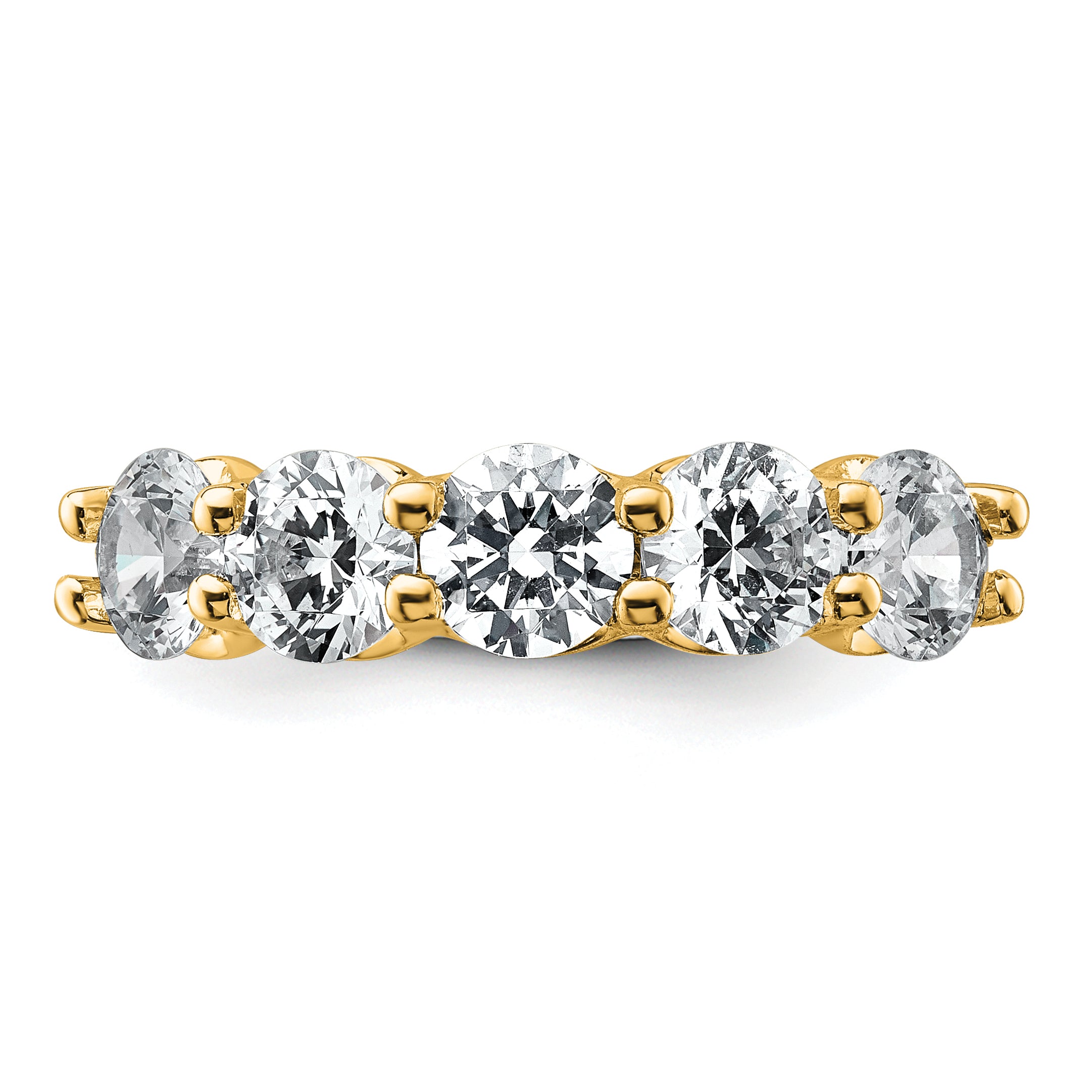 14k 2 carat Lab Grown Diamond VS+ F+ Complete Five Stone Fashion Band