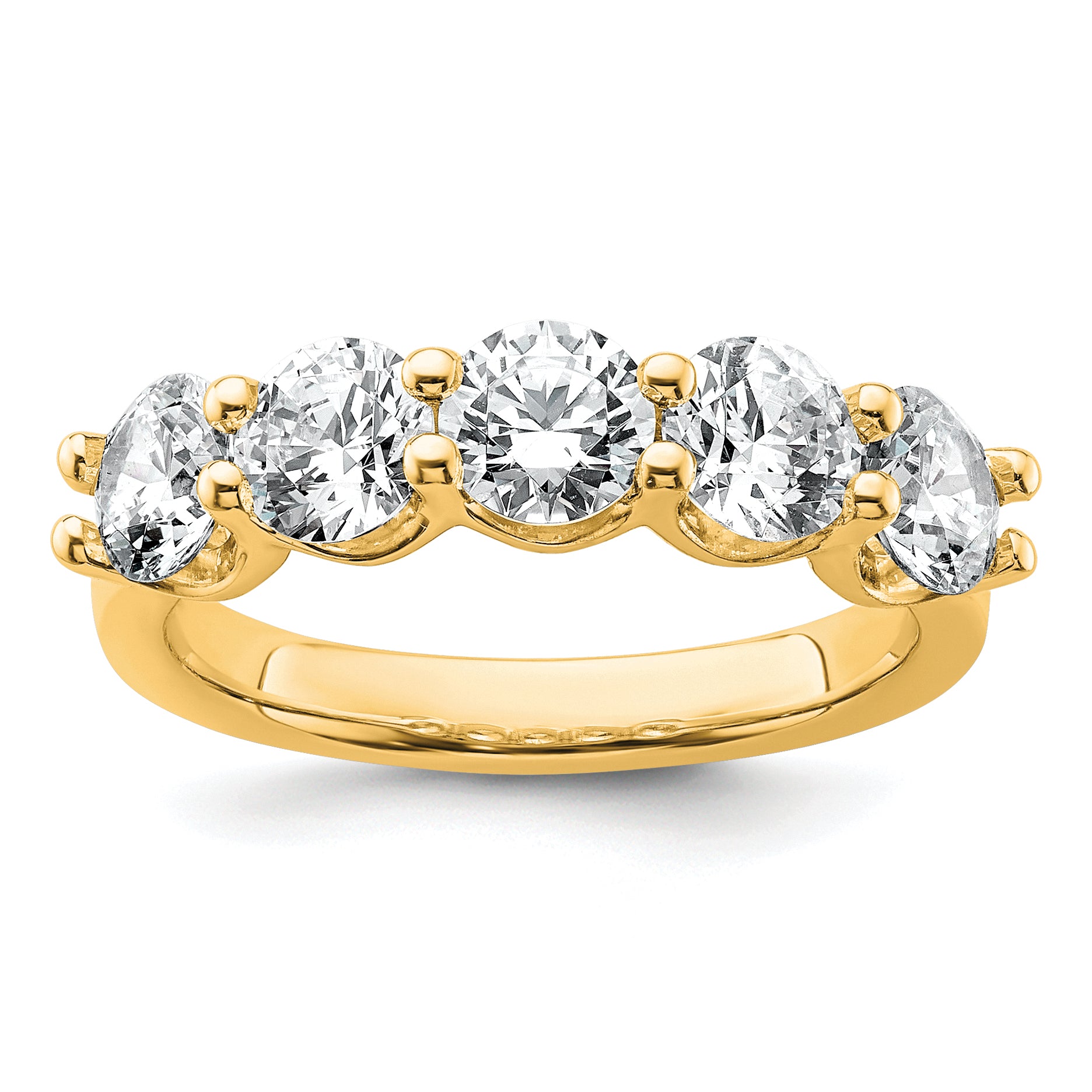 14k 2 carat Lab Grown Diamond VS+ F+ Complete Five Stone Fashion Band Main image