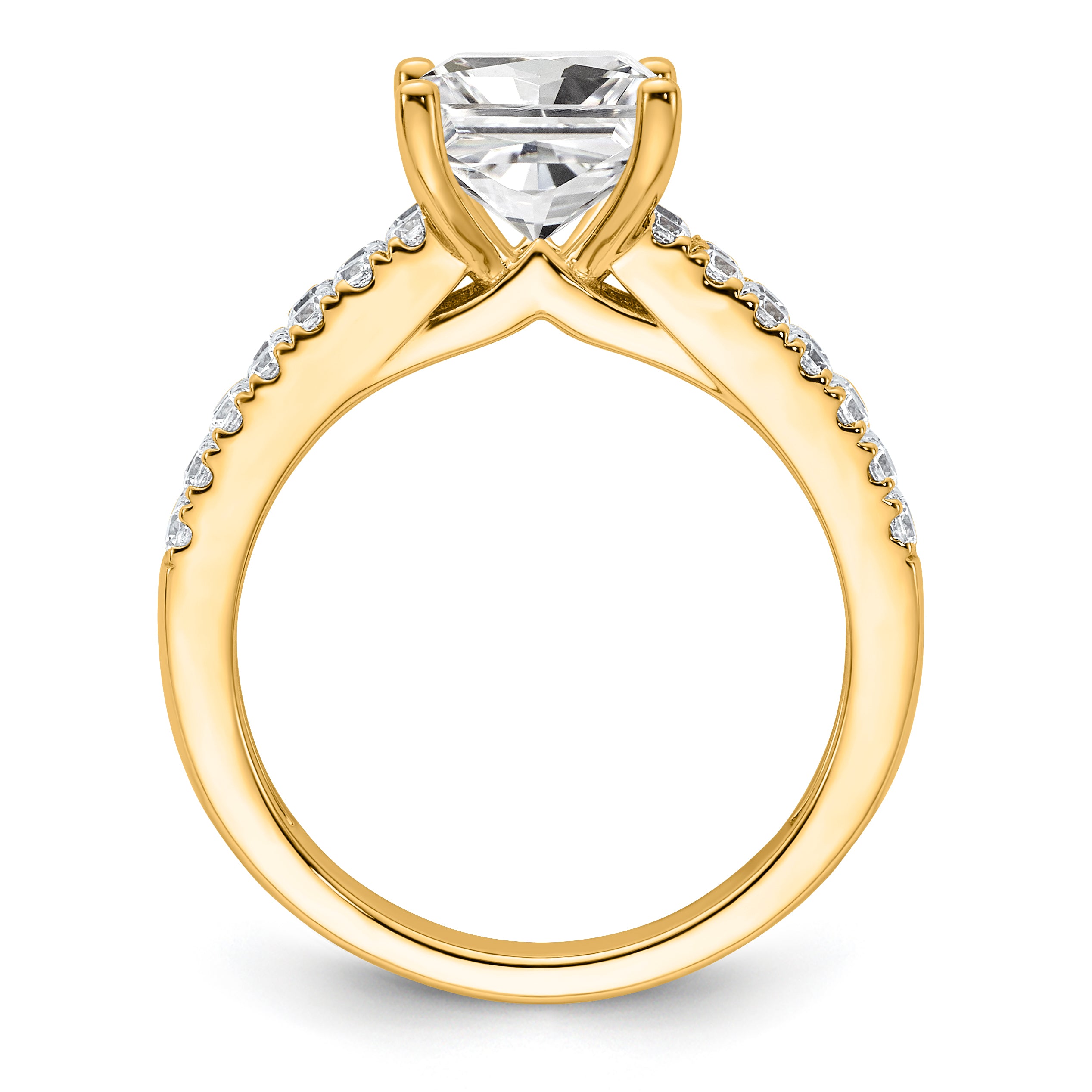 14k 2 carat Certified Lab Grown Diamond VS/SI+ G+ Princess Complete Engagement Ring