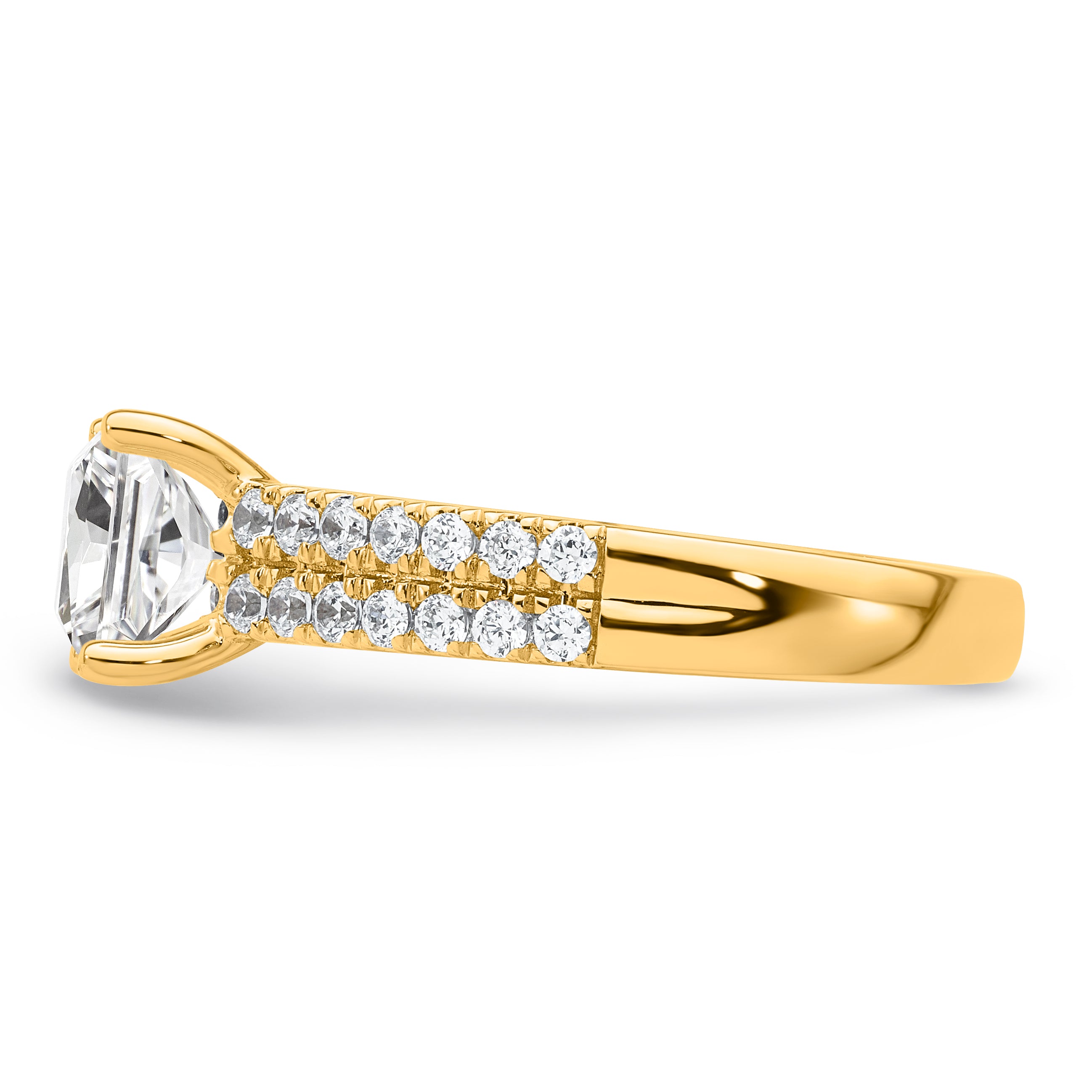 14k 2 carat Certified Lab Grown Diamond VS/SI+ G+ Princess Complete Engagement Ring