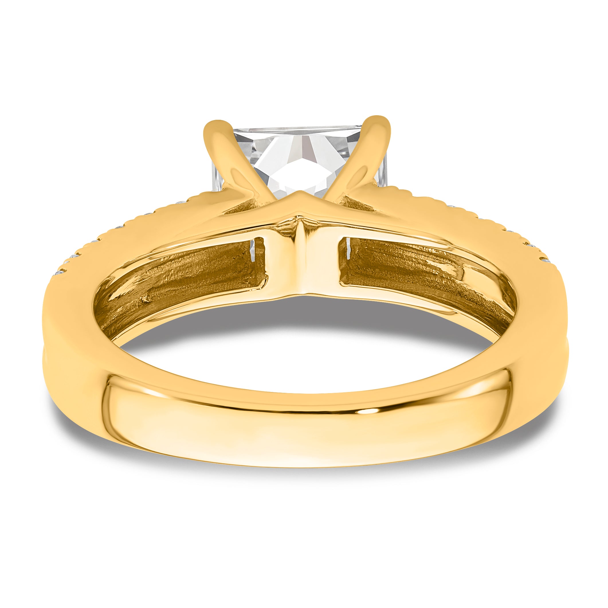 14k 2 carat Certified Lab Grown Diamond VS/SI+ G+ Princess Complete Engagement Ring