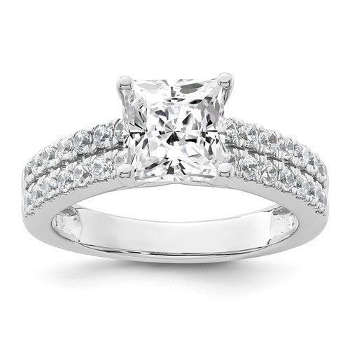 Princess-Cut Lab-Grown Diamond Engagement Ring in 14K White Gold (2 ct. tw.), Size 7 - Sophia Jewelers