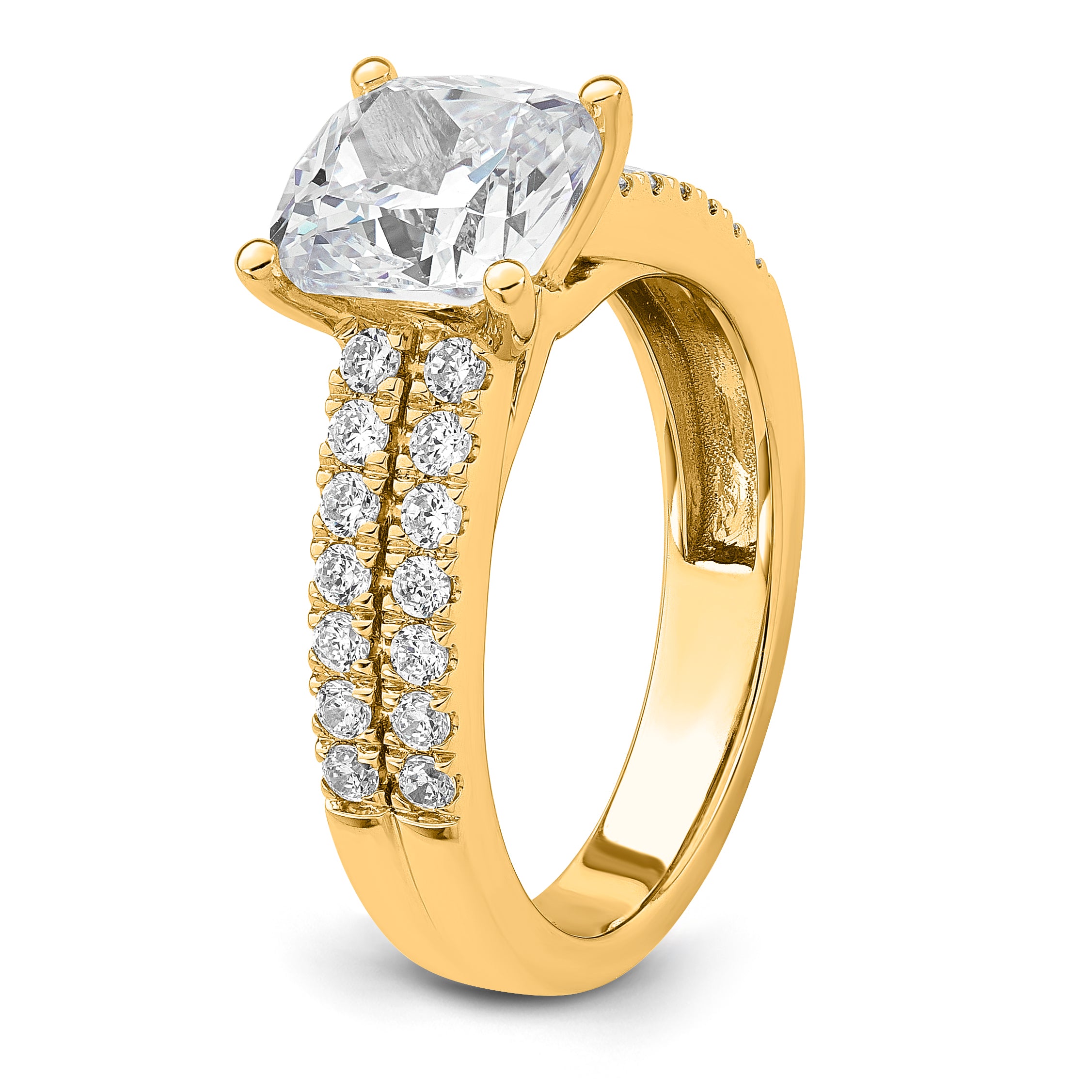 14k 2 carat Certified Lab Grown Diamond VS/SI+ G+ Princess Complete Engagement Ring