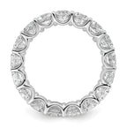 14k White Gold 3 7/8 carat Lab Grown Diamond VS+ F+ Round Complete Prong Set Size 7 Eternity Band