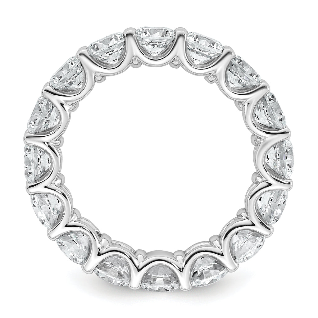 14k White Gold 4 3/4 carat Lab Grown Diamond VS+ F+ Round Complete Prong Set Size 7 Eternity Band