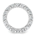 14k White Gold 4 3/4 carat Lab Grown Diamond VS+ F+ Round Complete Prong Set Size 7 Eternity Band
