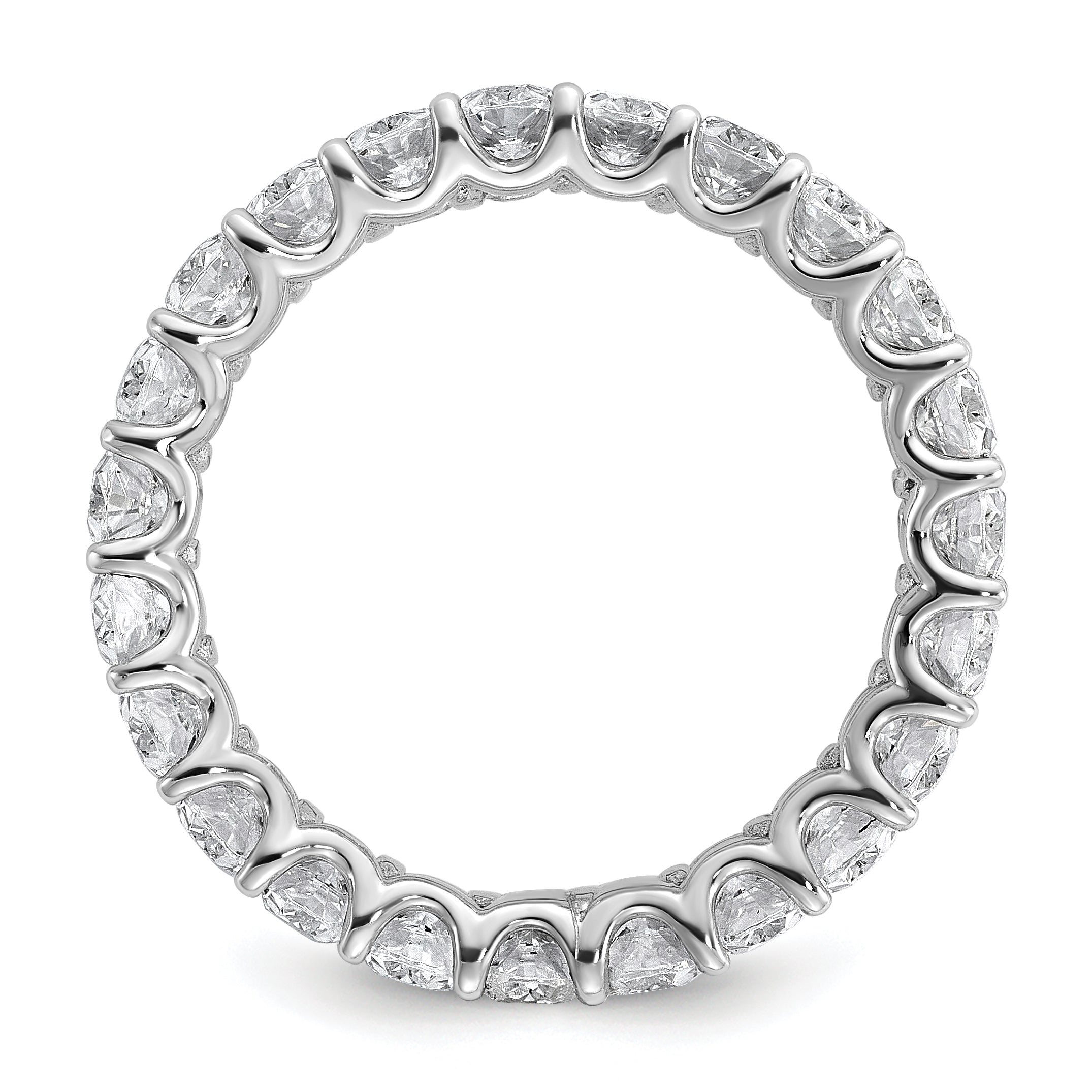 14k 3 carat Lab Grown Diamond VS/SI+ G+ Oval Complete Prong Set Size 9 Eternity Band