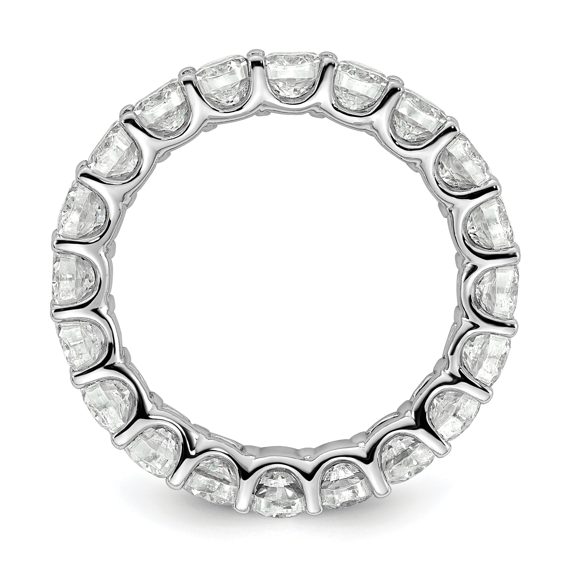 14k 4 carat Lab Grown Diamond VS/SI+ G+ Oval Complete Prong Set Size 4.5 Eternity Band Secondary image