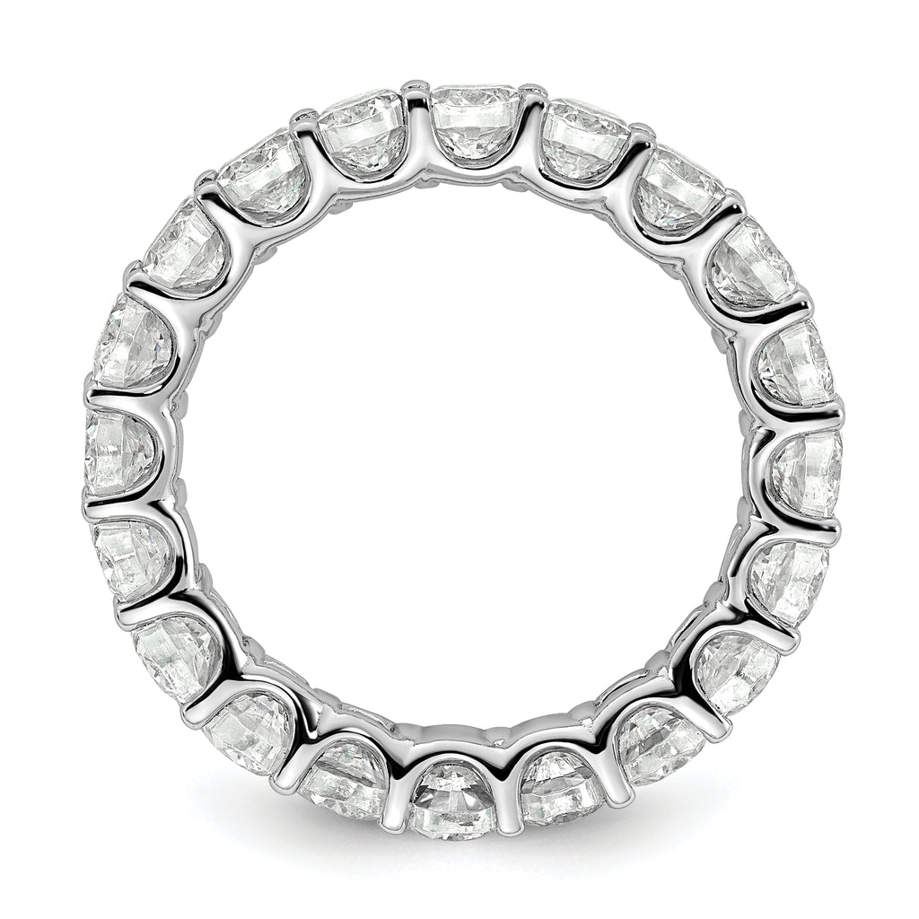 14k 4 carat Lab Grown Diamond VS/SI+ G+ Oval Complete Prong Set Size 9 Eternity Band