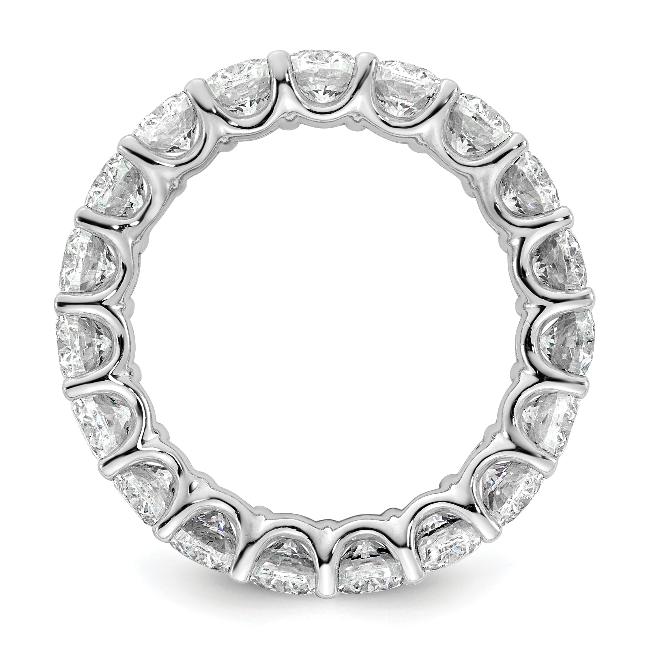 14k 5 carat Lab Grown Diamond VS/SI+ G+ Oval Complete Prong Set Size 9 Eternity Band