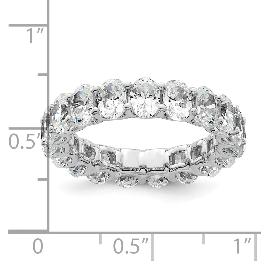 14k 5 carat Lab Grown Diamond VS/SI+ G+ Oval Complete Prong Set Size 9 Eternity Band