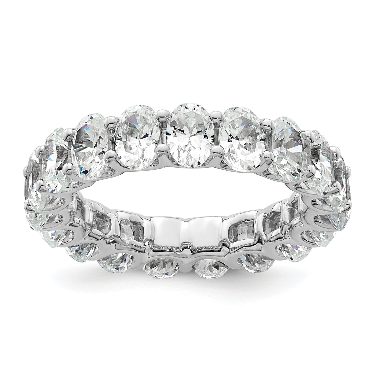 14k 5 carat Lab Grown Diamond VS/SI+ G+ Oval Complete Prong Set Eternity Band - Sophia Jewelers Main image