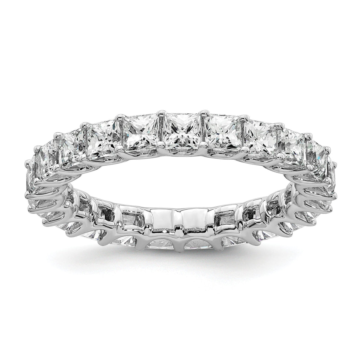 14k 3 carat Lab Grown Diamond VS/SI+ G+ Princess Complete Prong Set Eternity Band, Size 4–9 - Sophia Jewelers Main image