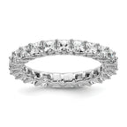 14k 3 carat Lab Grown Diamond VS/SI+ G+ Princess Complete Prong Set Size 9 Eternity Band