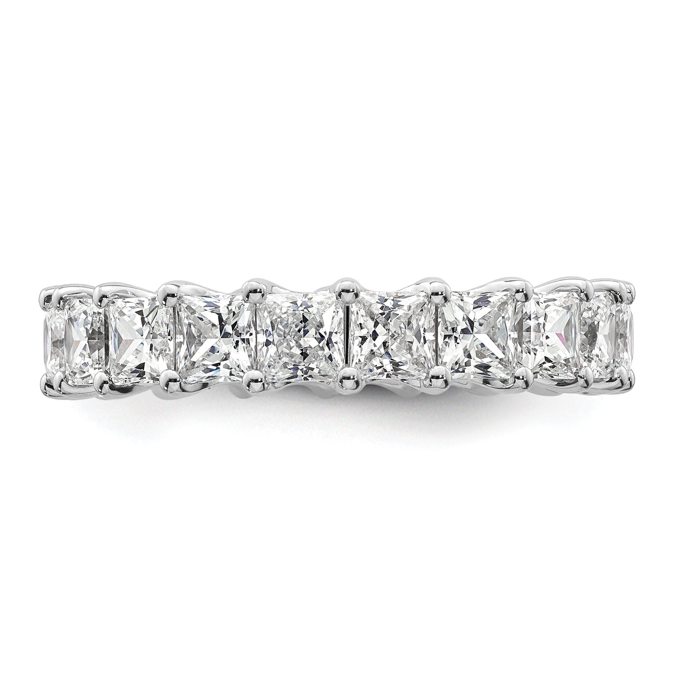 14k 4 carat Lab Grown Diamond VS/SI+ G+ Princess Complete Prong Set Size 9 Eternity Band