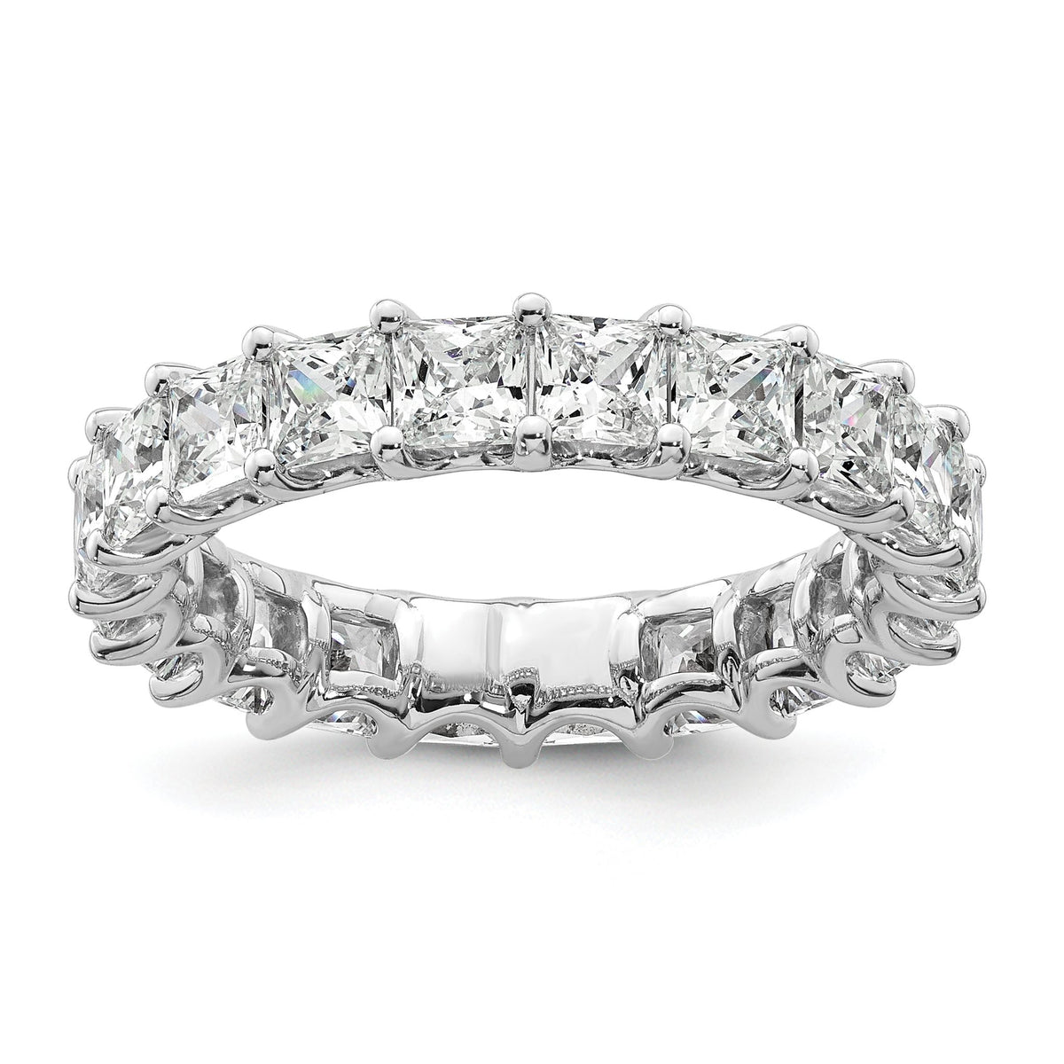14k 4 carat Lab Grown Diamond VS/SI+ G+ Princess Complete Prong Set Eternity Band, Size 4–9 - Sophia Jewelers Main image