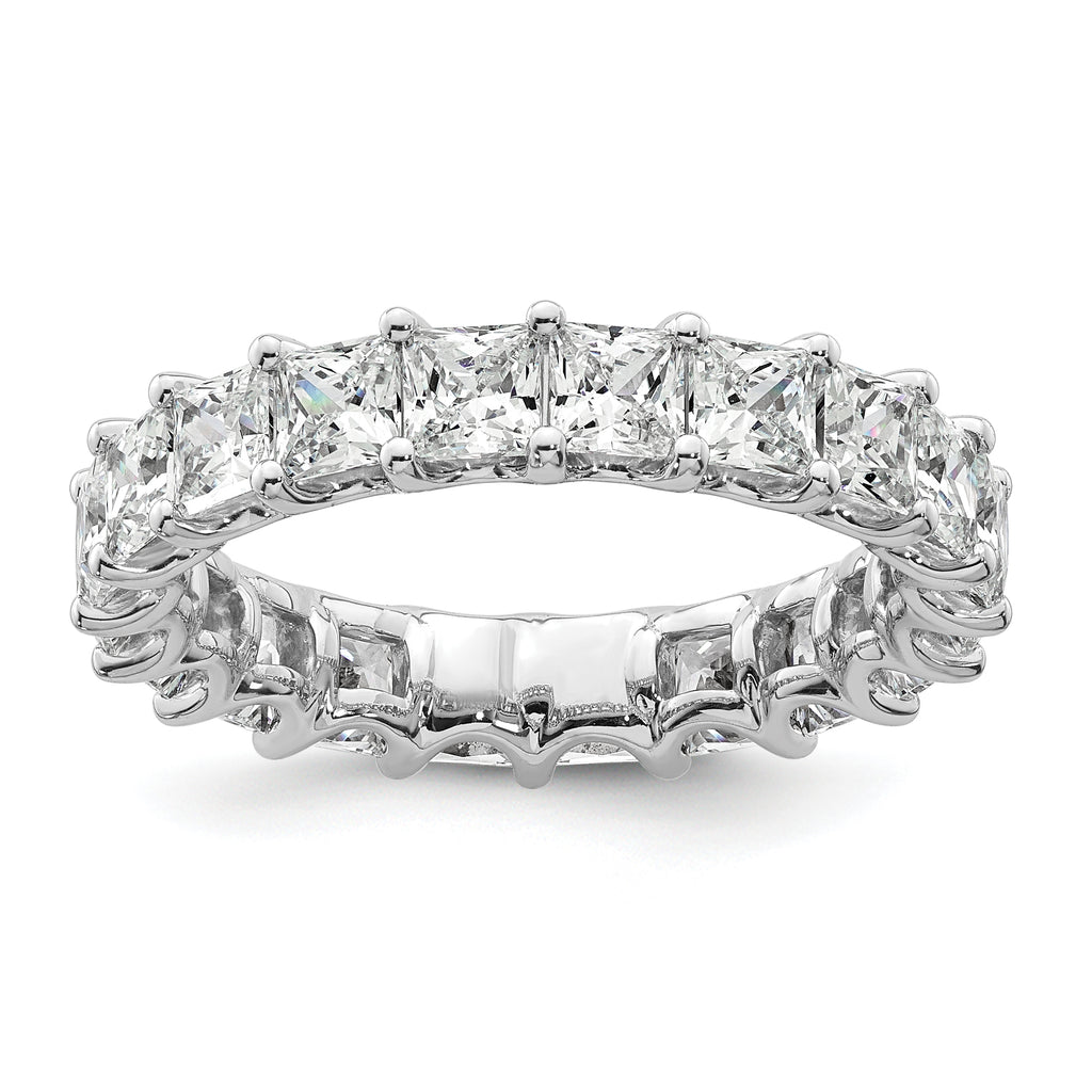14k 4 carat Lab Grown Diamond VS/SI+ G+ Princess Complete Prong Set Size 9 Eternity Band