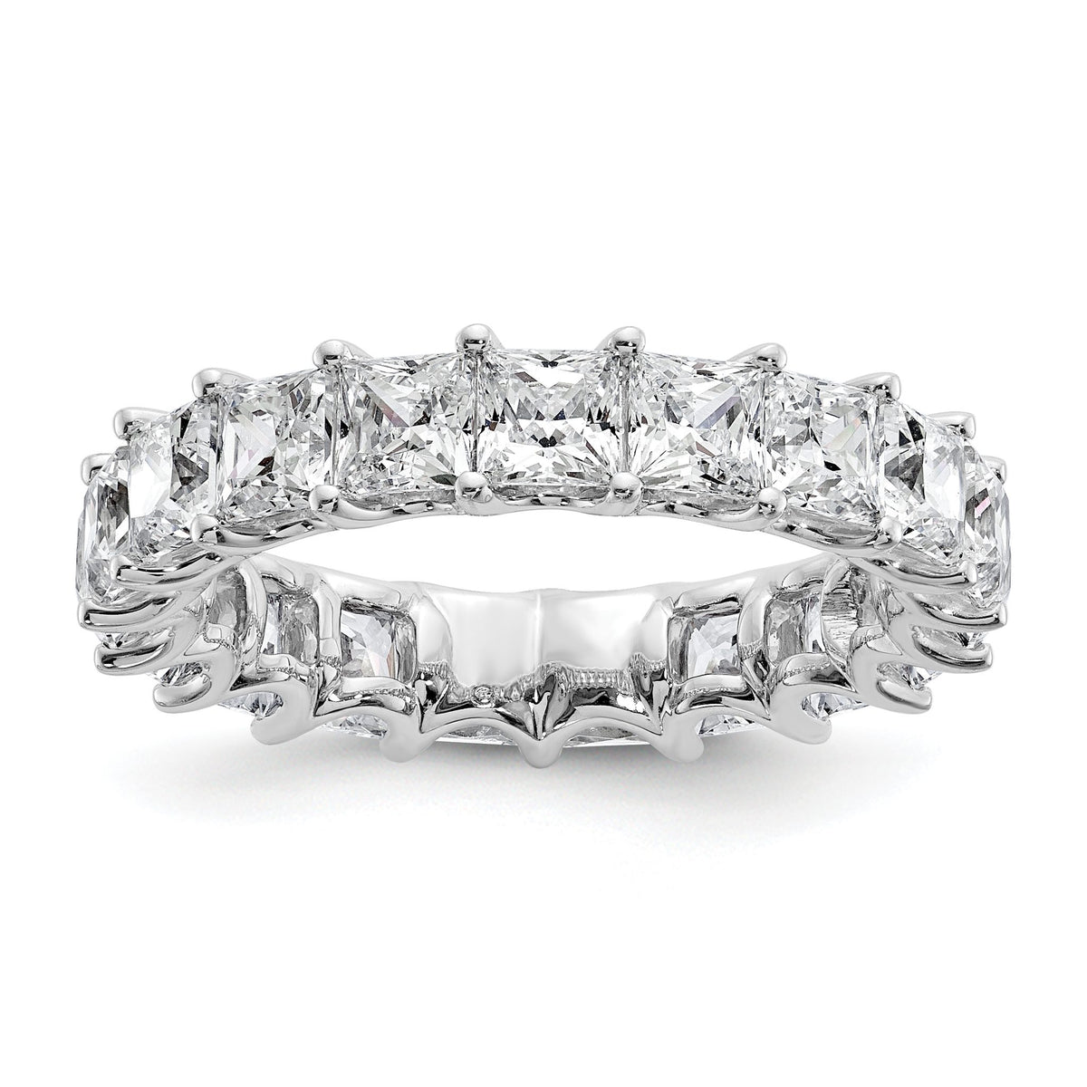 14k 5 carat Lab Grown Diamond VS/SI+ G+ Princess Complete Prong Set Eternity Band, Size 4–9 - Sophia Jewelers Main image