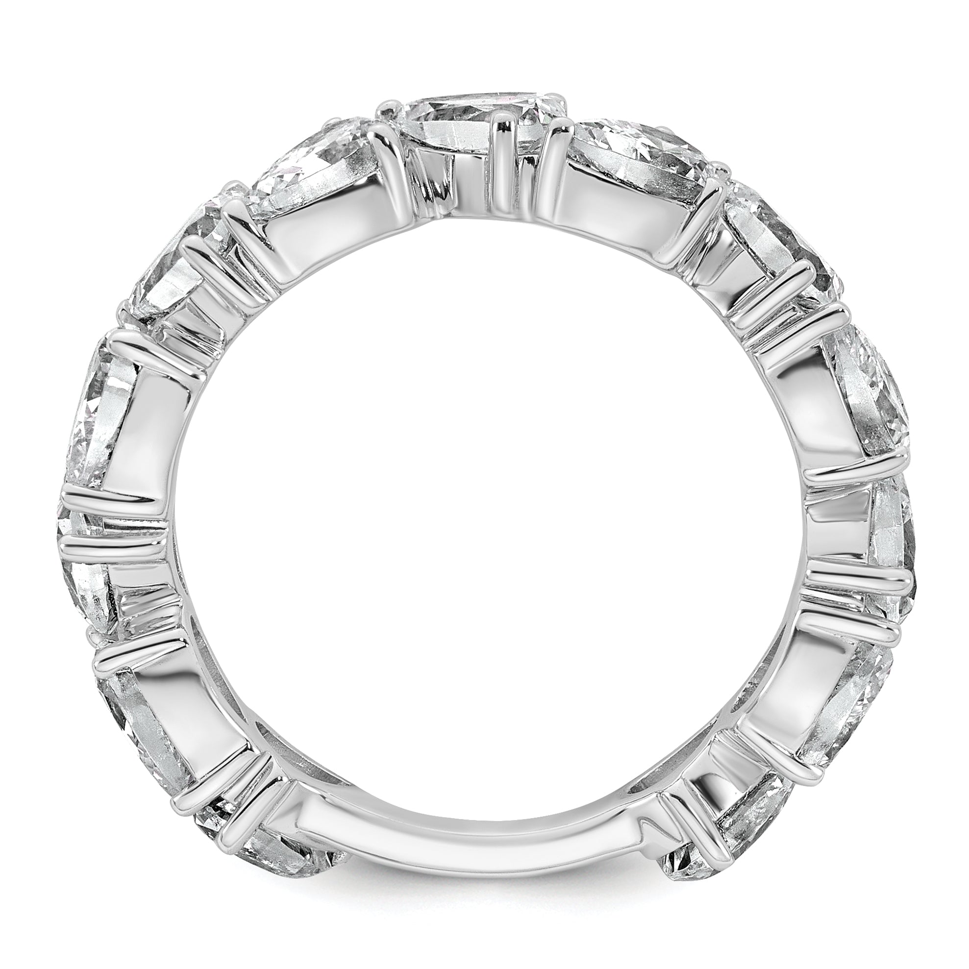 14k White Gold 3 carat Lab Grown Diamond VS+ F+ Complete Fashion Ring