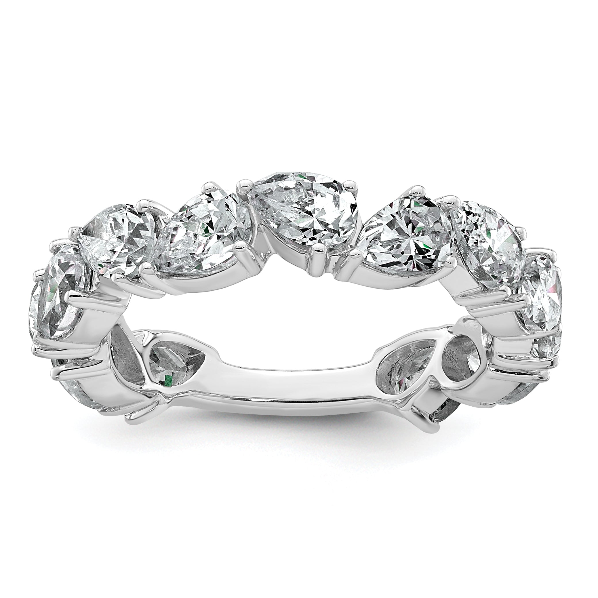 14k White Gold 3 carat Lab Grown Diamond VS+ F+ Complete Fashion Ring