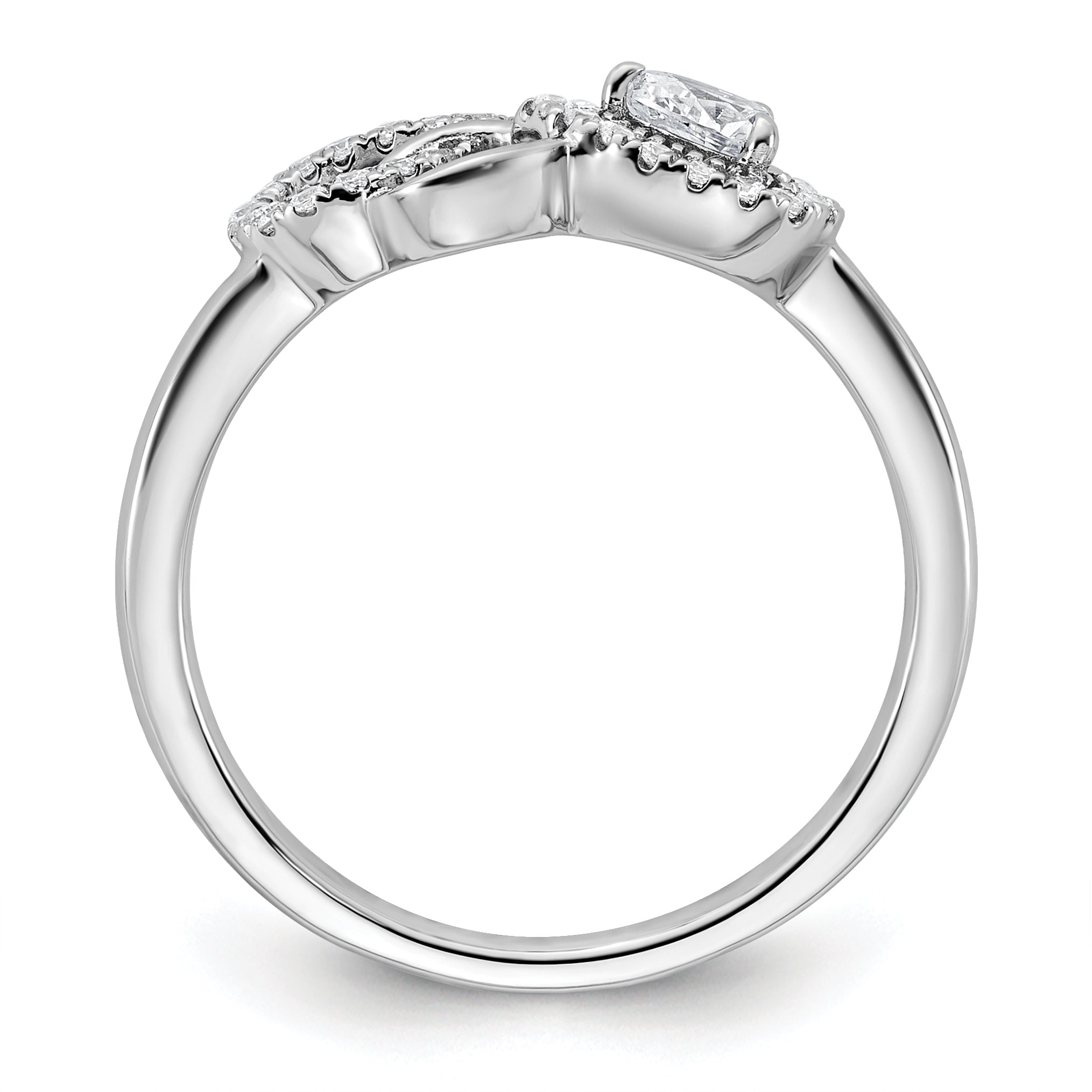14K White Gold Polished Diamond Infinity Ring Secondary image