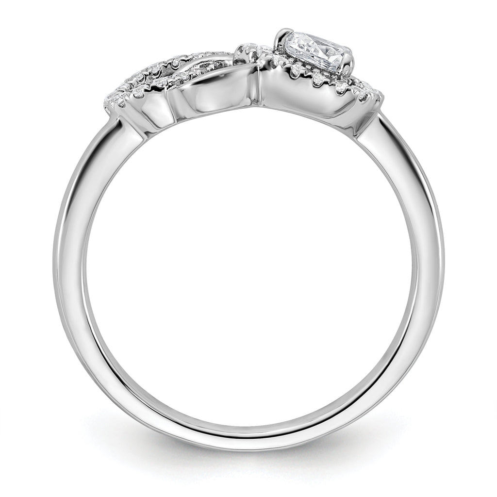 14K White Gold Polished Diamond Infinity Ring
