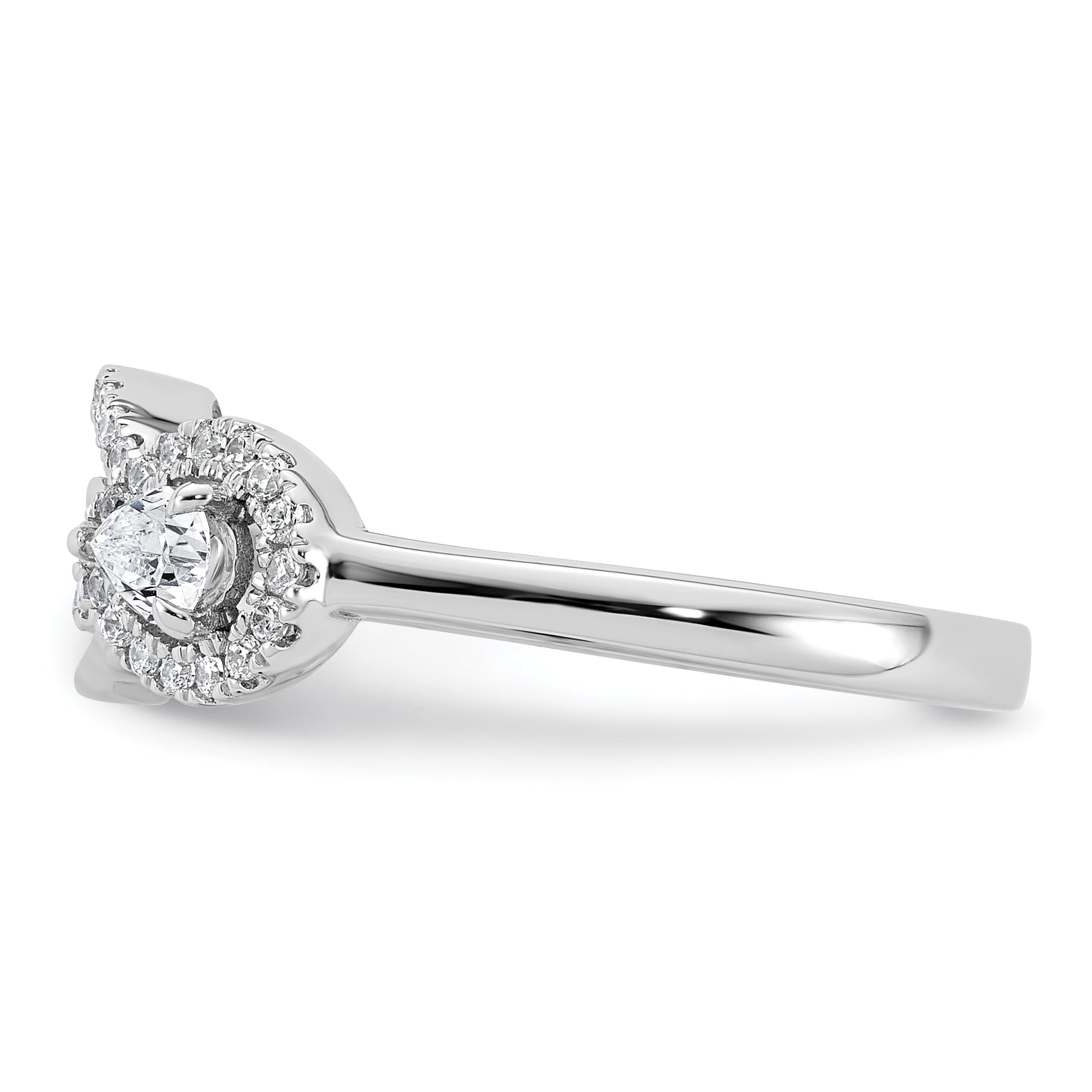 14K White Gold Polished Diamond Infinity Ring