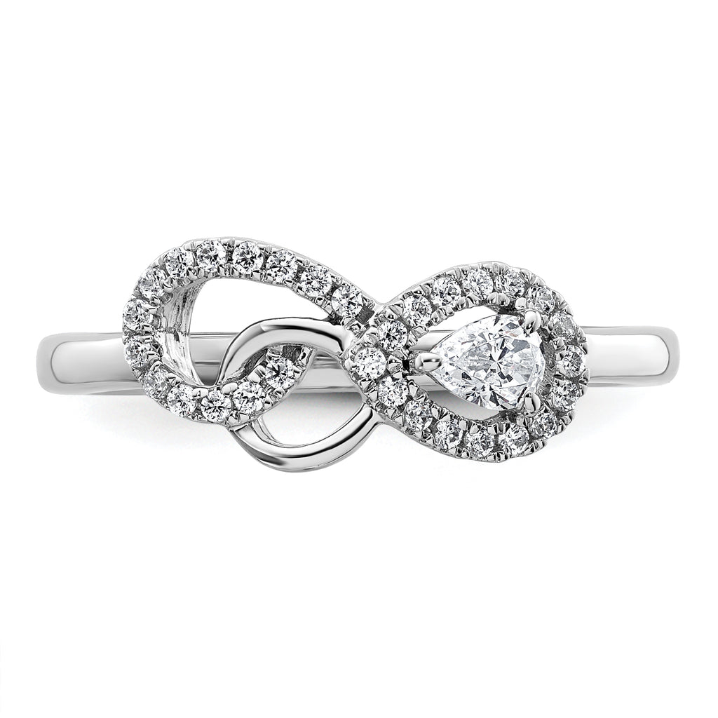 14K White Gold Polished Diamond Infinity Ring