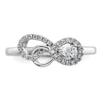 14K White Gold Polished Diamond Infinity Ring