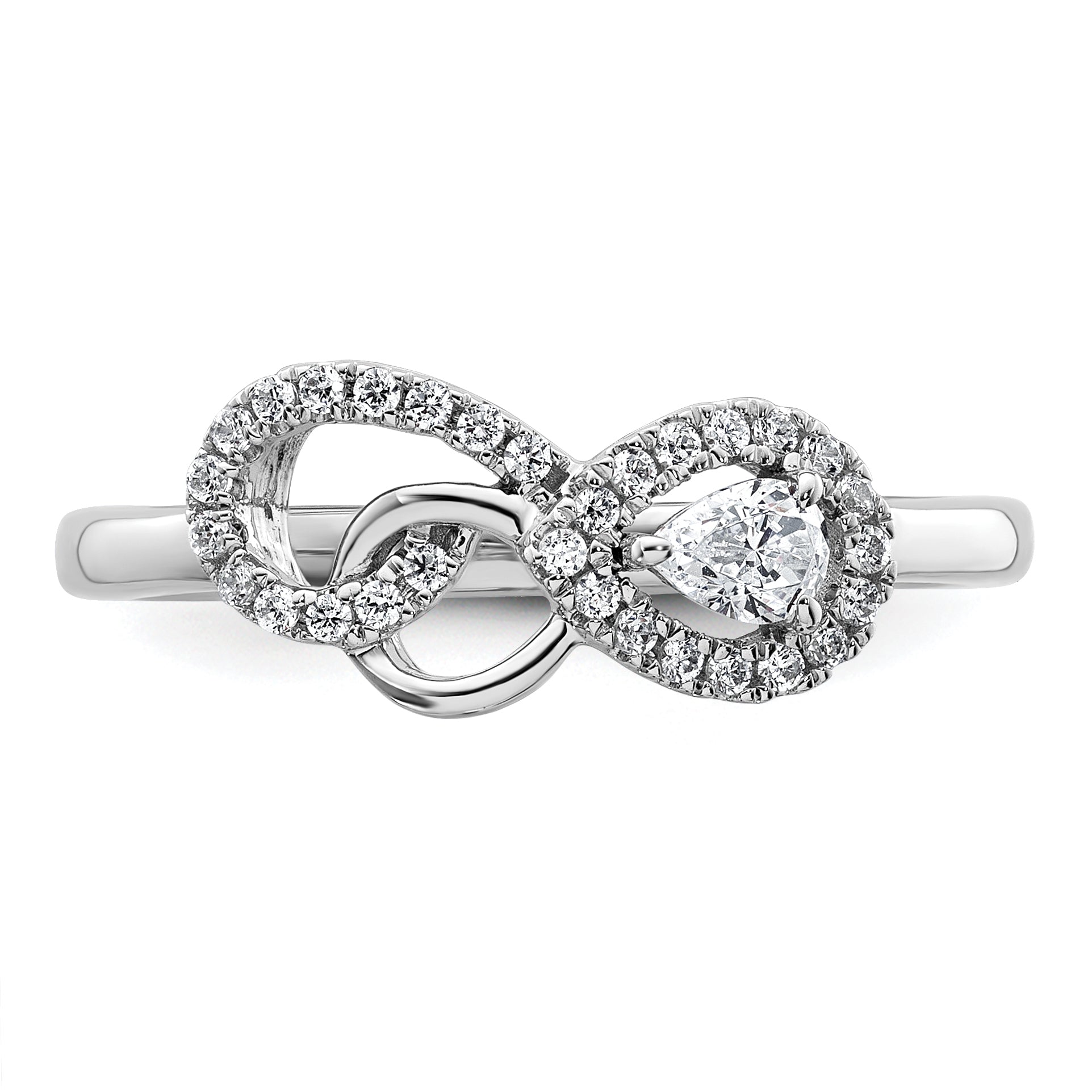 14K White Gold Polished Diamond Infinity Ring