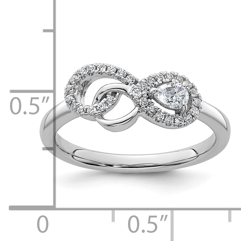 14K White Gold Polished Diamond Infinity Ring